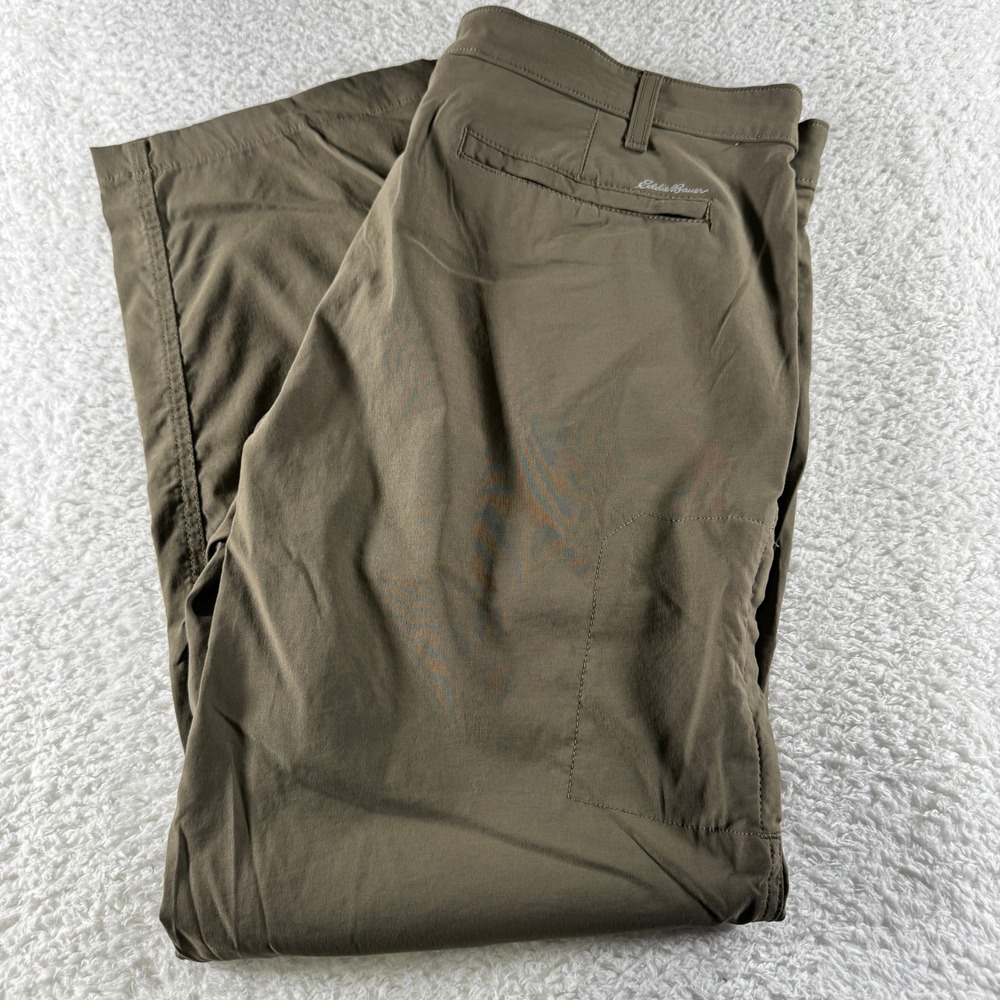 Eddie Bauer 36x30 Brown Athletic Outdoor Hiking Pants Pockets Travex Clean Light